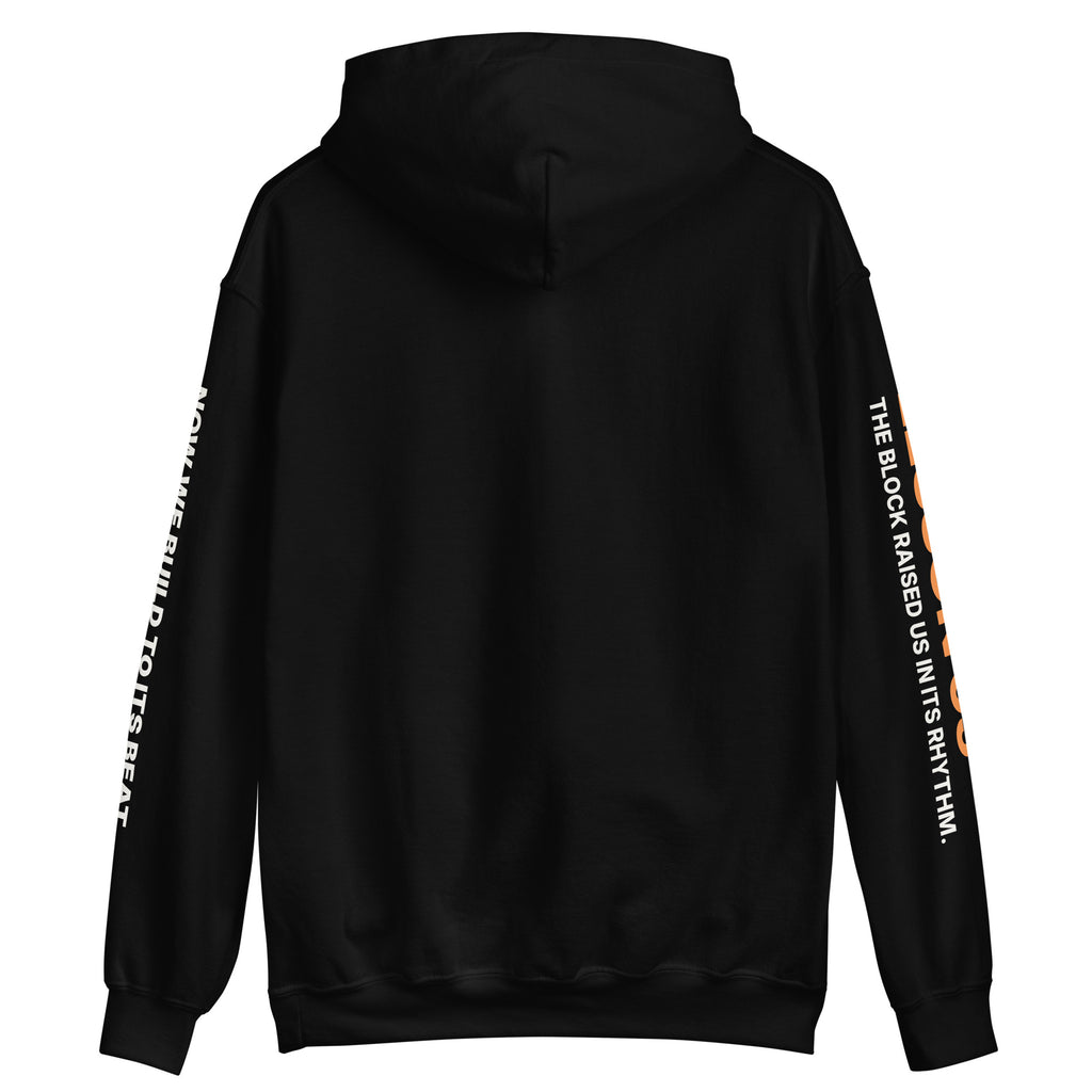 Back of the black Lesson 05 hoodie